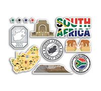 Feuille d'autocollants A5 en vinyle pour l'Afrique du Sud - Monuments de pays africains carte des vacances de voyage #78485