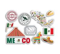 Feuille d'autocollants A5 en vinyle pour le Mexique - Carte du chapeau mexicain - Drapeau de voyage #78468