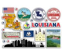 Feuille d'autocollants A5 en vinyle représentant des monuments de la Louisiane - États Américains États-Unis Airport Skyline Drapeau Carte Voyage Vacances Scrapbooking Ville Bagages #79174