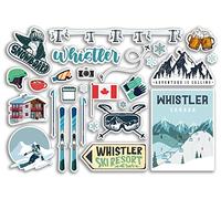 Feuille d'autocollants A5 en vinyle sifflet - Canada, station de ski, montagnes, snowboard, vacances, drapeau, voyage, sports de neige, bagages, scrapbooking #79039