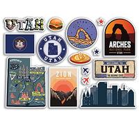 Feuille d'autocollants A5 en vinyle Utah Monuments - Arches Amériques, États américains, timbres de l'aéroport américain, carte de voyage, vacances, scrapbooking, bagages de ville #79201
