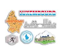Feuille d'autocollants A5 - Luxembourg - Autocollants en vinyle - Landmark vacances ville pays aéroport carte drapeau alimentaire #77537