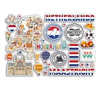 Feuille d'autocollants A5 Maastricht en vinyle - Timbres néerlandais Pays-Bas horizon drapeau voyage vacances ville scrapbooking esthétique #80470