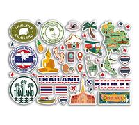 Feuille d'autocollants A5 Phuket monuments autocollants en vinyle - Thaïlande Asie timbres de la mer horizon drapeau voyage carte de vacances ville scrapbooking esthétique #80532