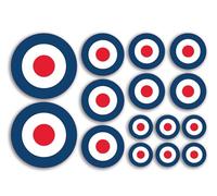 Feuille d'autocollants A5 RAF Roundel en vinyle - Drapeau Mod Air Force Cible Projet Avion Guerre Armée Voyage Craft Model Scrapbook #81522
