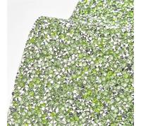 Feuille D'Autocollants En Strass Feuille autocollante colorée en strass cristal, 24x40cm, maille diamant, fixation à chaud, for bricolage, sacs, robes, vêtements, bijoux artisanaux(Grass,HOT-FIX_24X40