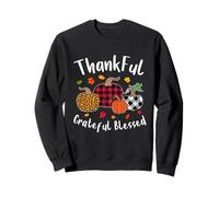 Feuille d'automne Thanksgiving Day Thankful Grateful Blessed Pumpkin Sweatshirt