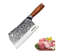 Feuille de Boucher Couteau de Chef Chinois, TJ POP Couteau Chinois de Cuisine 19.4cm Professionnel Couperet de Cuisine avec Design Full Tang,Lame en Acier 50CR15 Epaisseur 3.5mm,TJ SEGA Series TC19071