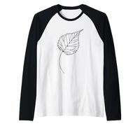 Feuille de Bouleau Dessin au Trait Amoureux des Arbres Manche Raglan