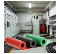 Feuille De Caoutchouc Isolante Haute Tension pour Local De Distribution, Tapis en Caoutchouc Durable pour Applications Électriques, Revêtement De Sol en Caoutchouc Épais(Black-3mm,1.5x4m/4.9x13.1ft)