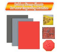 Feuille de caoutchouc Laser A4/A5 avec adhésif, résistant à l'abrasion de l'huile, gravure précise, tampon de scellage d'impression pour la conception artistique de bricolage au Laser Dark Grey adhesi