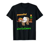 Feuille de Chanvre Chanvre Paresseux Merry Christmas T-Shirt