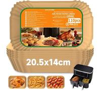 FEUILLE DE CUISSON-KAL- Papier Cuisson Air Fryer 110 Pièces 20.5X14cm Pour Friteuses Air Double