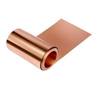 Feuille de cuivre électrolytique ultra-fine, conductrice, haute pureté à 99,99%, for la recherche et les expériences scientifiques, 1 pièce(0.02mmx100mmx1M)