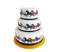 Feuille de décoration comestible - Motif chevaux au galop - Idéale pour décorer vos gâteaux - Facile à utiliser