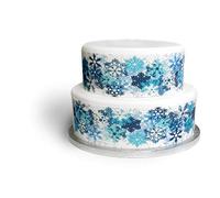 Feuille de décoration comestible sur le thème de la Reine des Neiges Flocon de Neiges - Parfait pour les grands gâteaux - Facile à utiliser