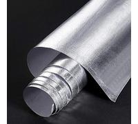 Feuille de Fibre de Verre Aluminium Adhésif Bouclier Thermique de Voiture Tapis de Protection de Barrière Tapis de Protection Thermique de Voiture pour Utilisation Automatique (Argent, 36 x 48 Pouces)