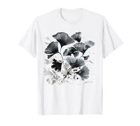 Feuille de gingko Ginkgo Tree Sumi-e Peinture d'art japonais T-Shirt