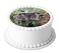 Feuille de glaçage comestible pour décoration de gâteaux - Motif koala mignon - 19 cm