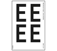 Feuille de lettre E - Hauteur du personnage : 18 mm - 300 x 200 mm - Vinyle autocollant