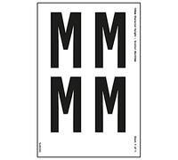 Feuille de lettre M - 23 mm de hauteur - 300 x 200 mm - Vinyle autocollant