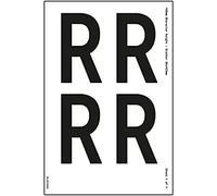 Feuille de lettre R - Hauteur du personnage : 54 mm - 300 x 200 mm - Vinyle autocollant