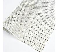 Feuille de maille de strass avec perles rondes de 3 mm autocollantes et cristal pour scrapbooking, loisirs créatifs et décoration murale - 24 x 40 cm