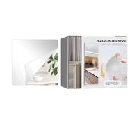Feuille de miroir flexible - 10 x 10 cm 12 pièces miroir mural autocollant en acrylique | Carreaux réfléchissants anti-chute sans perçage | Décoration d'épissure 3D | Chambre à coucher, salle de bain
