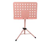 Feuille De Musique Stand Portable Réglable Hauteur Professionnel Pliant Musique Livre Stand pour Guitare Violon Orchestre Musiciens ABS Métal Matériel (Rose)