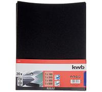 Set de feuilles abrasives pour ponçage manuel kwb 812329 Grain 180, 240, 400, 600 (L x l) 280 mm x 2