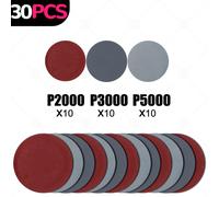 Feuille de papier abrasif sec pour métal,auto,bois,verre,roue de voiture,domination,ponçage rond,kit de polissage de papier abrasif,2 po,3 po,4 po,5 po,6 po - Type [2000-3000-5000]-2 Inch 50mm