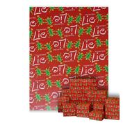 Feuille de papier cadeau | 70 x 100 cm | If you don't like it, lie» | Papier cadeau de Noël amusant avec sapins, inscription et design de Noël | Emballage cadeau | Livré roulé