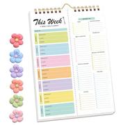 Feuille De Plan De Régime Hebdomadaire Détachable Faite à La Main, Carnet De Planification De Repas Hebdomadaire, Planificateur De Repas Et Liste De Courses Avec Aimants Puissants(E)
