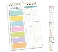 Feuille de planification alimentaire hebdomadaire détachable reliée à la main Shrewdful, 52 feuilles de liste de courses détachables Double Helix, cahier de planification hebdomadaire des repas (#6)