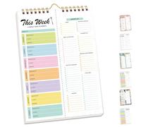 Feuille de planification alimentaire hebdomadaire détachable reliée à la main Shrewdful, 52 feuilles de liste de courses détachables Double Helix, cahier de planification hebdomadaire des repas (#2)