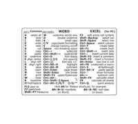 Feuille de raccourci clavier - touches de fonction Exel, commandes de clé de mots | Guide d'autocollants PC pour ordinateur portable, dactylographie de raccourci, jeu d'autocollants d'installation fa