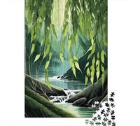 Feuille de Saule Puzzle 1000 Pièces Adultes intéressant Puzzles 1000 Pièces Peinture Art Décor À La Maison 1000pcs (75x50cm)