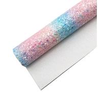 Feuille de tissu vinyle à paillettes épaisses irisées et cristallines, doublure feutrée, simili cuir, format A4, for vos projets DIY Pour loisirs créatifs(1-30X134CM)