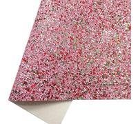 Feuille de tissu vinyle à paillettes épaisses rouges et vertes mélangées, doublure en feutrine simili cuir for la création nœuds autres loisirs créatifs Pour loisirs créatifs(2-21X29CM)