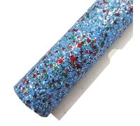 Feuille de tissu vinyle à paillettes épaisses rouges et vertes mélangées, doublure en feutrine simili cuir for la création nœuds autres loisirs créatifs Pour loisirs créatifs(3-30X134CM)