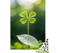 Feuille de trèfle Vert 1000 Pièce Carton Extra Épais Jeu De Puzzle Adolescents Fans 12-18 Ans Entraînement du Cerveau Décoration Murale Le 70x50cm/1000pcs
