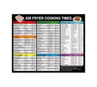 Feuille de triche magnétique pour friteuse à air avec guide des temps de cuisson et des températures pour référence rapide - Noir 25 x 20 cm