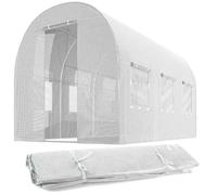 Feuille de tunnel de jardin - JANSHOP - 300x200x200 cm - 6 m2 - Blanc - PE 140 g/m2 - UV4 Proof