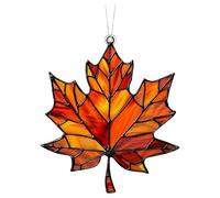 Feuille d'érable, acrylique teinté, décoration suspendue, plastique, feuilles d'automne, décoration murale, plaque décorative, pendentif en feuille d'érable, accessoire de fête (rouge, 10 x 8,7 cm)