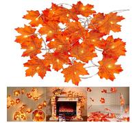 Feuille d'érable Guirlande Lumineuse Guirlande de feuilles d'érable d'automne 6m alimenté par batterie 2pcs 40 guirlandes