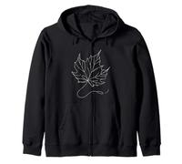 Feuille d'Érable Linéaire Naturaliste Sweat à Capuche