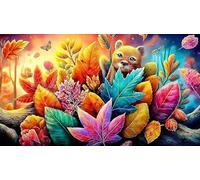 Feuille d'érable Puzzle 1000 pièces Cadeau Unique Jeu éducatif Challenge Toy de qualité supérieure Peinture Art pour Adultes et Enfants 38x52cm/1000pcs
