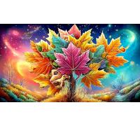 Feuille d'érable Puzzle 1000 pièces Cadeau Unique Jeu éducatif défi Jouet de qualité supérieure Peinture Art pour Adultes et Enfants 38x52cm/1000pcs