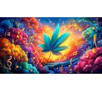 Feuille d'érable Puzzles 1000 pièces Cadeau Unique Jeu éducatif Challenge Toy de qualité supérieure Peinture Art pour Adultes et Enfants à partir de 14 Ans 75x50cm/1000pcs