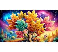 Feuille d'érable Puzzles 1000 Pieces Cadeau Unique Jeu éducatif Challenge Toy de qualité supérieure Peinture Art pour Adultes et Enfants à partir de 12 Ans 75x50cm/1000pcs